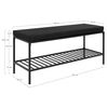 House Nordic Banc Avery avec &eacute;tag&egrave;re et coussin Noir