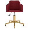 vidaXL Chaise pivotante de bureau Rouge bordeaux Velours