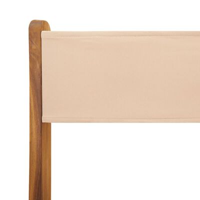 vidaXL Chaises de bistrot lot de 2 beige bois d'acacia massif et tissu