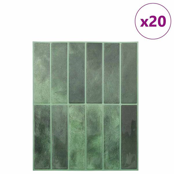 vidaXL Carrelage rectangulaire 20 pcs Vert fonc&eacute; 29 x 23 x 0,08 cm
