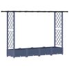 vidaXL Lit &Eacute;lev&eacute; avec Treillis et Toit Gris 203 x 40 x 121 cm PP
