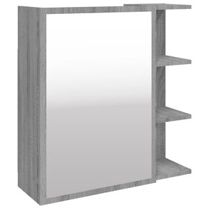 vidaXL Armoire &agrave; miroir de salle de bain Sonoma gris 62,5x20,5x64 cm
