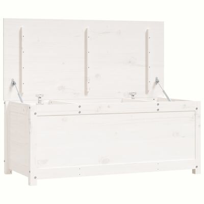 vidaXL Boîte de rangement Blanc 110x50x45,5 cm Bois massif de pin