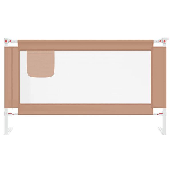 vidaXL Barri&egrave;re de s&eacute;curit&eacute; de lit d'enfant Taupe 140x25 cm Tissu