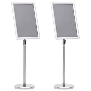 vidaXL Supports de posters 2 pcs Argent&eacute; 45 x 32,7 x 108 cm Aluminium