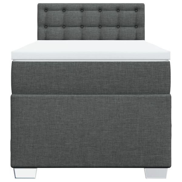 vidaXL Sommier &agrave; lattes de lit avec matelas Gris fonc&eacute; 100x200cm Tissu