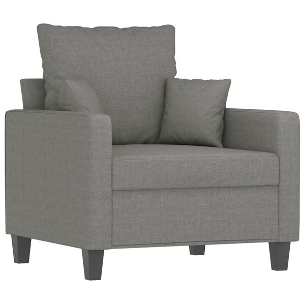 vidaXL Fauteuil Gris foncé 60 cm Tissu