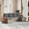 vidaXL Salon de jardin 6 pcs avec coussins gris r&eacute;sine tress&eacute;e