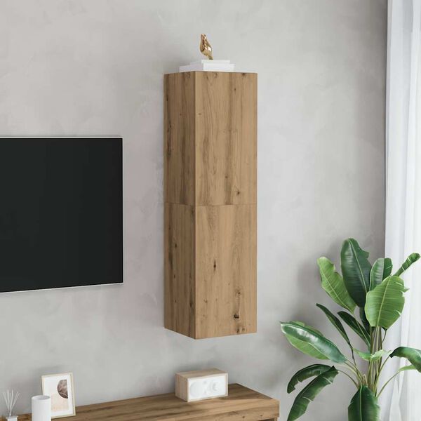 vidaXL Meuble TV ch&ecirc;ne artisanal 30,5x30x110 cm bois d'ing&eacute;nierie