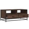 vidaXL Table basse ch&ecirc;ne marron 100x50x45cm bois d'ing&eacute;nierie et m&eacute;tal