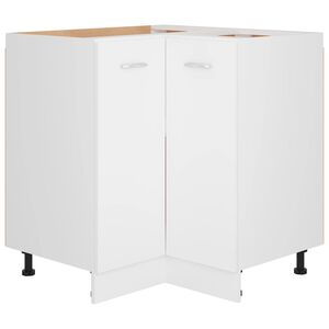 vidaXL Armoire d'angle basse "Lyon" Blanc 75,5 x 75,5 x 81,5 cm Bois d'ing&eacute;nierie