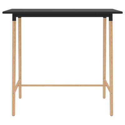 vidaXL Table de bar Noir 120x60x105 cm MDF et bois de hêtre massif