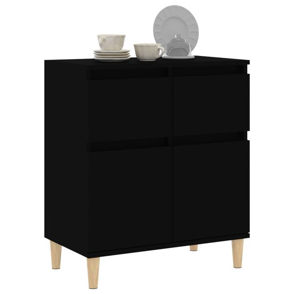 vidaXL Buffet Noir 60x35x70 cm Bois d'ing&eacute;nierie