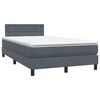 vidaXL Sommier &agrave; lattes de lit et matelas gris fonc&eacute; 120x210cm velours