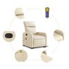vidaXL Fauteuil inclinable de massage &eacute;lectrique Cr&egrave;me Tissu