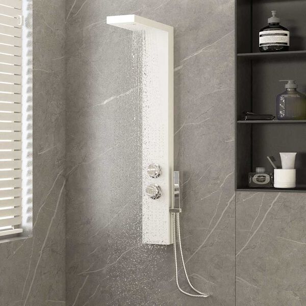 vidaXL Système de panneau de douche Aluminium Blanc