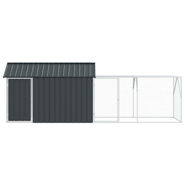 vidaXL Cage pour oiseaux avec stockage Anthracite 416,5 x 103 x 142 cm
