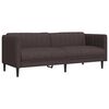 vidaXL Canap&eacute; &agrave; 3 places marron fonc&eacute; tissu