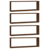 vidaXL &Eacute;tag&egrave;res murales cubiques 4 pcs Ch&ecirc;ne marron 80x15x26,5 cm