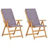 vidaXL Fauteuils pliants inclinables (lot de 2) en bois d'acacia massif marron