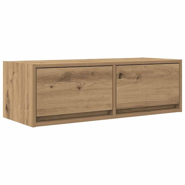 vidaXL Meuble TV ch&ecirc;ne artisanal 80x31x25,5 cm bois d'ing&eacute;nierie