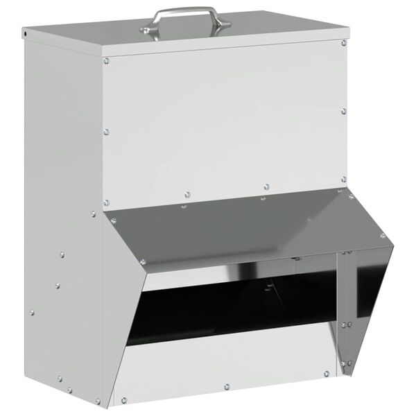 vidaXL Mangeoire pour poules Argent 20 x 25 x 35 cm Acier galvanis&eacute;