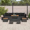 vidaXL Ensemble de canap&eacute; de jardin 10 pcs Noir Poly rotin