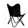 vidaXL Chaise papillon noir taille pour enfants cuir v&eacute;ritable