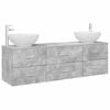 vidaXL Ensemble de mobilier de salle de bain 3 pc Gris b&eacute;ton