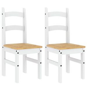 vidaXL Chaises &agrave; manger lot de 2 blanc 40x46x99 cm bois massif de pin