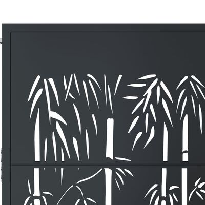 vidaXL Portail de jardin anthracite 105x105 cm acier design de bambou