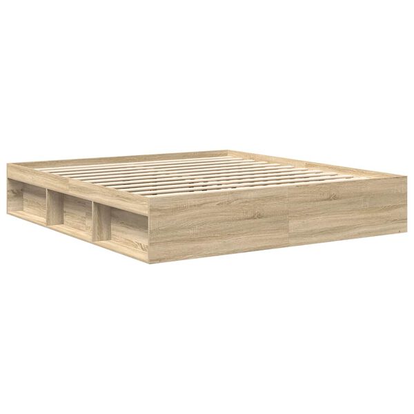 vidaXL Cadre de lit sans matelas ch&ecirc;ne sonoma 180x200 cm