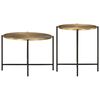 vidaXL Tables basses lot de 2 laiton et noir m&eacute;tal