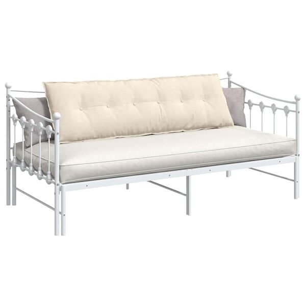 vidaXL Coussin de Dos Cr&egrave;me 160 x 50 cm Tissu en velours c&ocirc;tel&eacute;