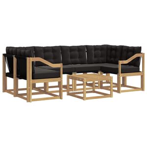 vidaXL Ensemble de canap&eacute;s d'ext&eacute;rieur 7 pc Blanc et noir