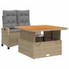 vidaXL Ensemble &agrave; manger de jardin et coussins 2 pcs beige poly rotin