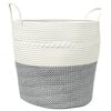vidaXL Panier de rangement gris et blanc &Oslash;43x38 cm coton