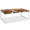 vidaXL Table basse Teck R&eacute;sine 110x60x40 cm