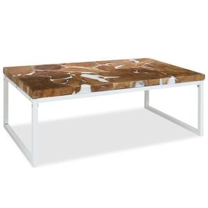 vidaXL Table basse Teck R&eacute;sine 110x60x40 cm