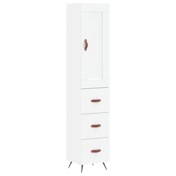 vidaXL Buffet haut Blanc 34,5x34x180 cm Bois d'ingénierie