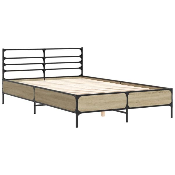 vidaXL Cadre de lit sans matelas ch&ecirc;ne sonoma 120x200 cm