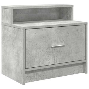 vidaXL Table de chevet avec tiroir gris b&eacute;ton 51x31x47 cm