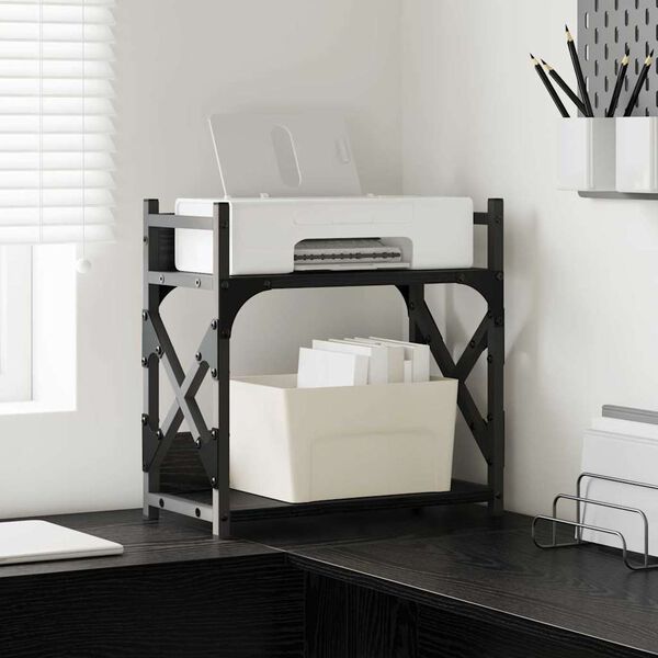 vidaXL Support d'imprimante Chêne noir 40 x 20 x 40 cm