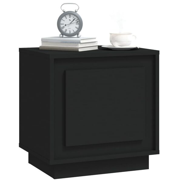 vidaXL Table de chevet noir 44x35x45 cm bois d&rsquo;ing&eacute;nierie