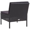 vidaXL Salon de jardin 6 pcs avec coussins r&eacute;sine tress&eacute;e noir
