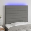 vidaXL T&ecirc;te de lit &agrave; LED Gris fonc&eacute; 80x5x118/128 cm Tissu
