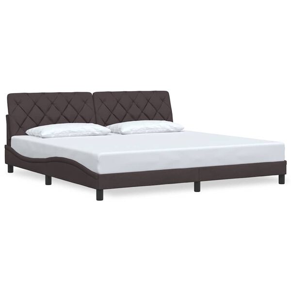 vidaXL Cadre de lit sans matelas marron fonc&eacute; 200x200 cm tissu