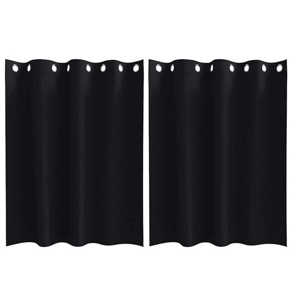 vidaXL Rideaux occultants avec anneaux 2 pcs Noir 140 x 140 cm