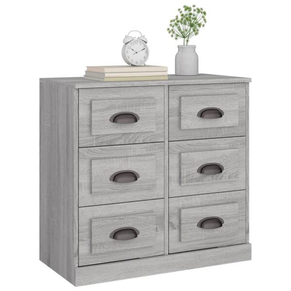 vidaXL Buffet sonoma gris 70x35,5x67,5 cm bois d'ingénierie