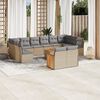 vidaXL Salon de jardin avec coussins 13 pcs beige r&eacute;sine tress&eacute;e